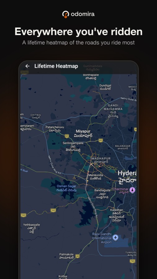 Heatmap of every road ridden